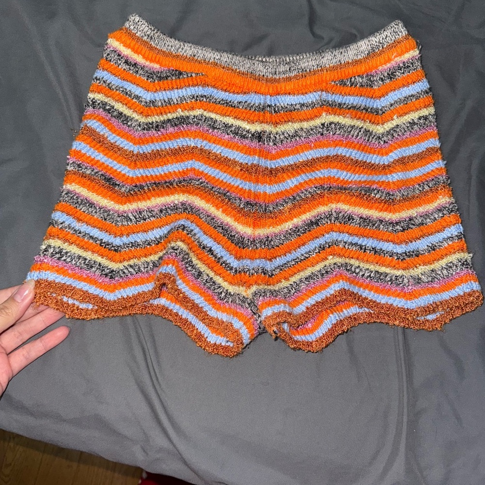 Free People Multicolor Striped Knit High Waist Shorts